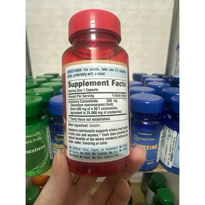 現貨Puritan＇s Pride 🇺🇸普麗普萊💜 50倍濃縮蔓越莓 60顆膠囊 500mg-細節圖5