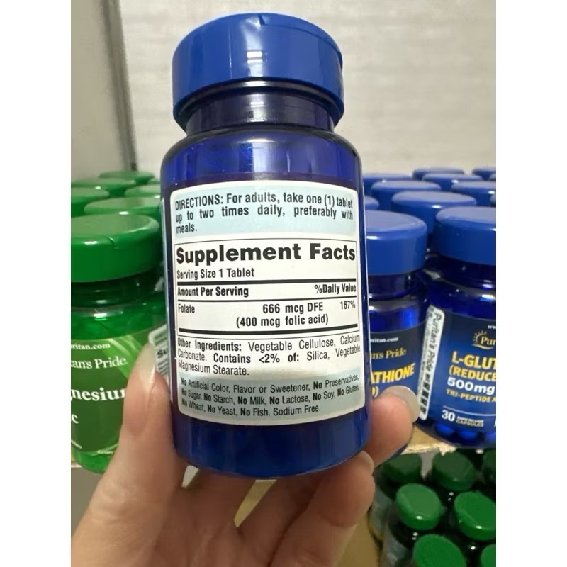 Puritan＇s Pride 普麗普萊/普瑞登💜葉酸400 mcg250粒❤️孕-細節圖3