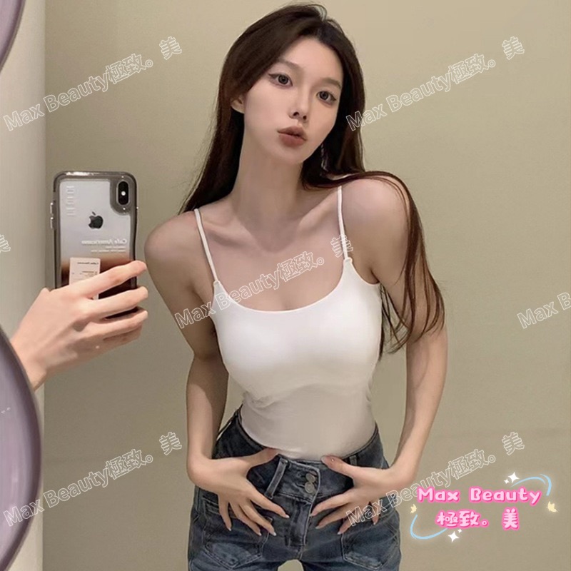 MaxBeauty極致。美 甜辣風厚杯小可愛 細肩帶 性感 爆乳 外穿 內搭 集中托高 免穿內衣 透氣 罩杯升級A11-細節圖7
