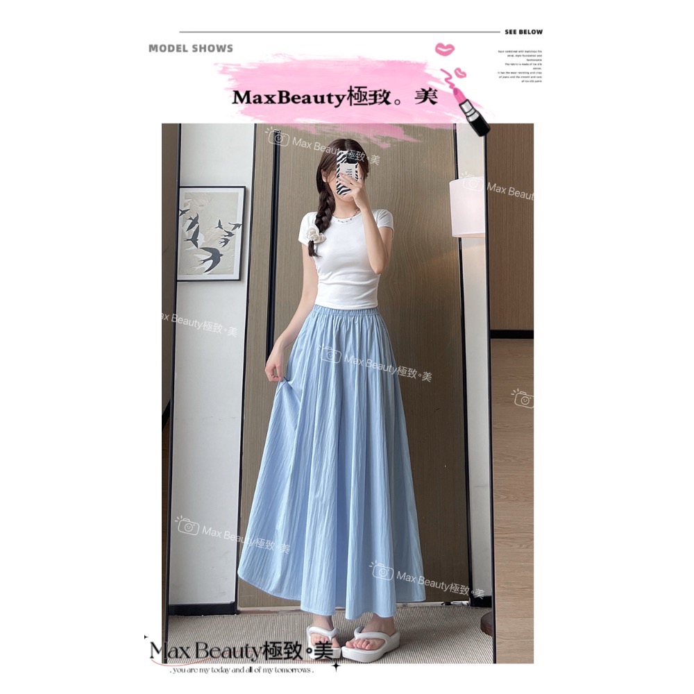 Max Beauty極致。美 涼感山本褲裙 寬版 不易皺 顯瘦 延伸比例 柔軟 修飾下半身 冰絲 9分褲 日系M48-規格圖11