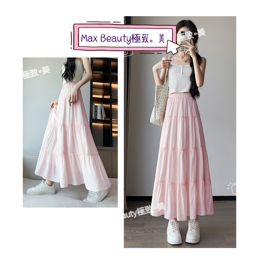 Max Beauty極致。美 氣質澎澎蛋糕裙 層次感 顯比例 修長 簡約 百搭 藏肉 韓系 垂墜 半身裙 過膝裙 M52-細節圖5