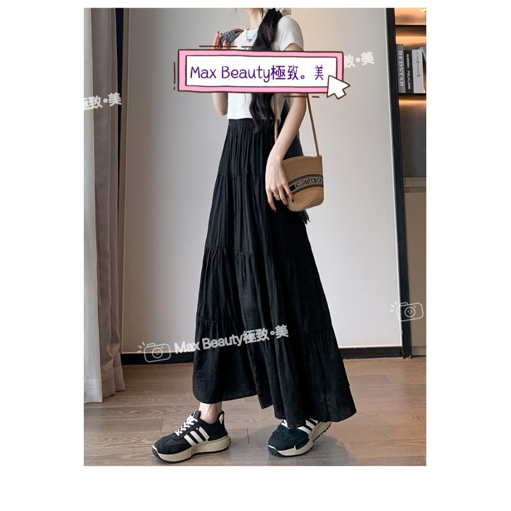 Max Beauty極致。美 氣質澎澎蛋糕裙 層次感 顯比例 修長 簡約 百搭 藏肉 韓系 垂墜 半身裙 過膝裙 M52-細節圖8