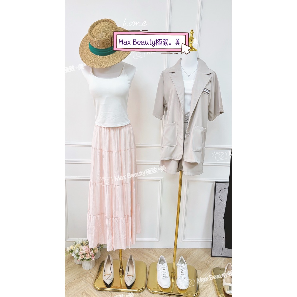 Max Beauty極致。美 氣質澎澎蛋糕裙 層次感 顯比例 修長 簡約 百搭 藏肉 韓系 垂墜 半身裙 過膝裙 M52-細節圖9
