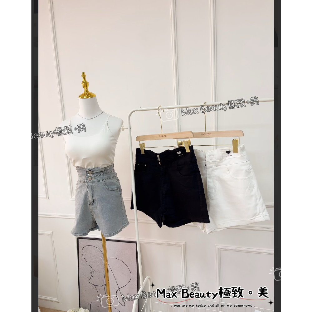 Max Beauty極致。美 超高腰排扣後交叉牛仔短褲 包覆贅肉 背交叉 立體剪裁 顯瘦翹臀 拉長比例 單寧 收腹M20-細節圖10