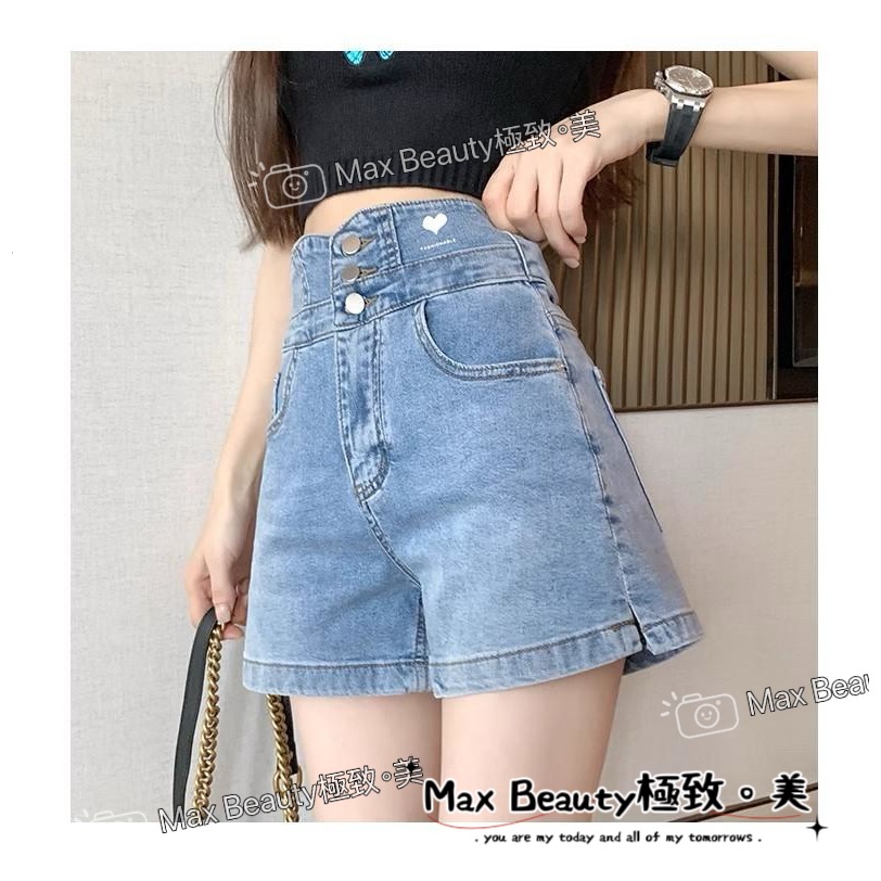 Max Beauty極致。美 超高腰排扣後交叉牛仔短褲 包覆贅肉 背交叉 立體剪裁 顯瘦翹臀 拉長比例 單寧 收腹M20-規格圖11