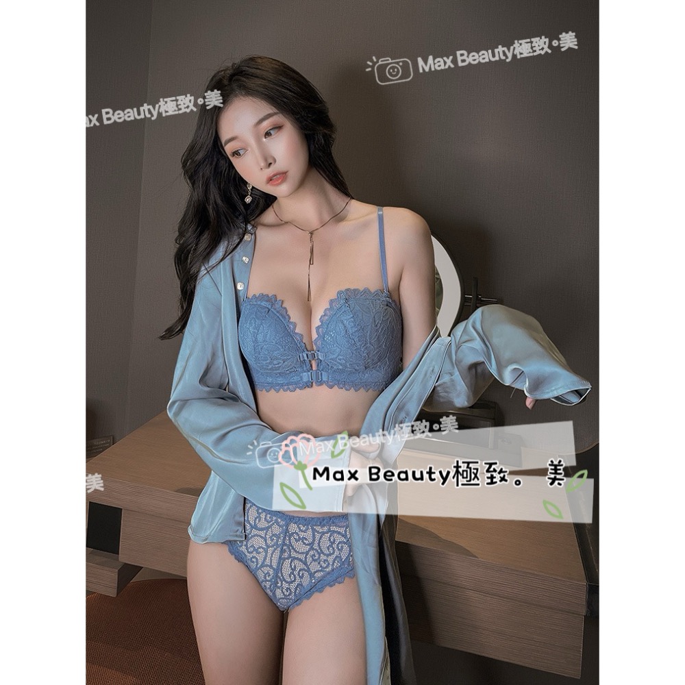 Max Beauty極致。美 浪漫蕾絲美背雙前扣無鋼圈內衣 機能 聚攏 美背 3D手掌杯 小胸 無肩帶爆乳內衣  A63-細節圖10