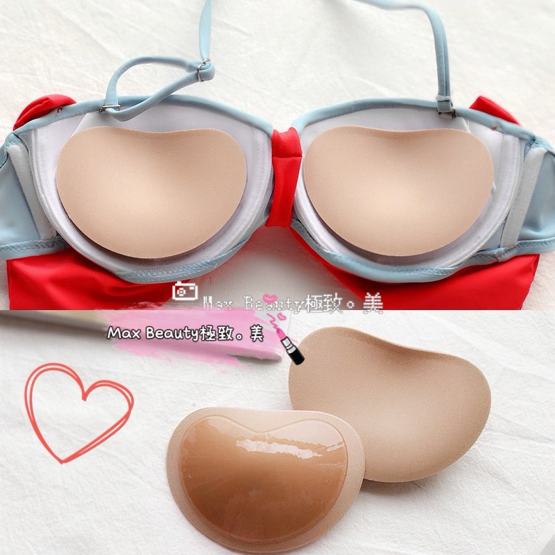 Max Beauty極致。美 自黏隱形爆乳水餃墊 自帶膠 比基尼 內衣 聚攏 胸墊 加厚 海綿 自帶膠 重複使用 A53-細節圖7