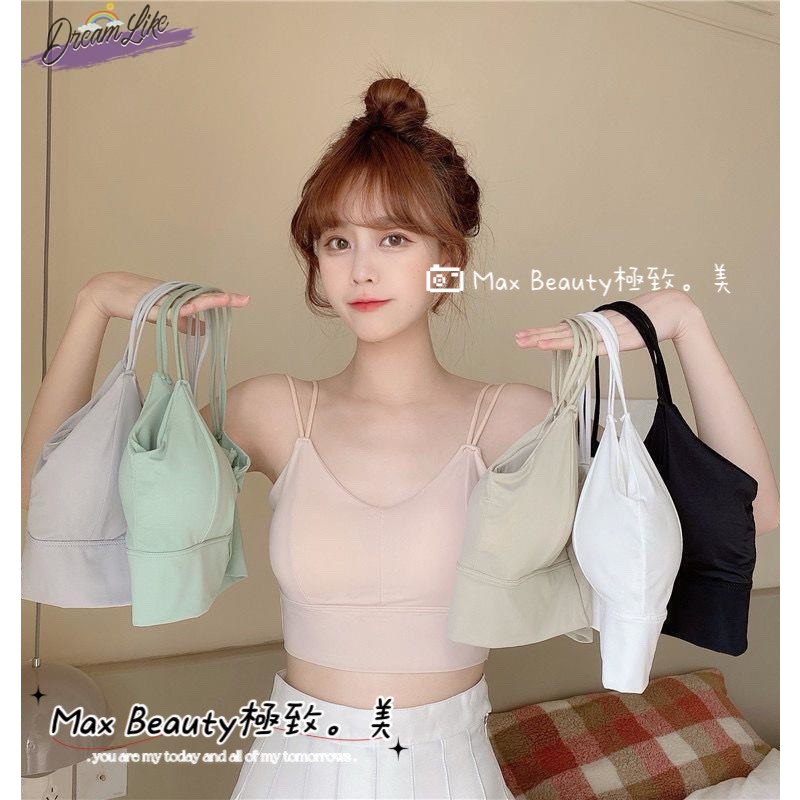 Max Beauty極致。美 冰絲雙肩帶美背小可愛 運動內衣 居家小可愛 百搭 短版小可愛 無鋼圈 無痕 爆乳美背A74-細節圖10