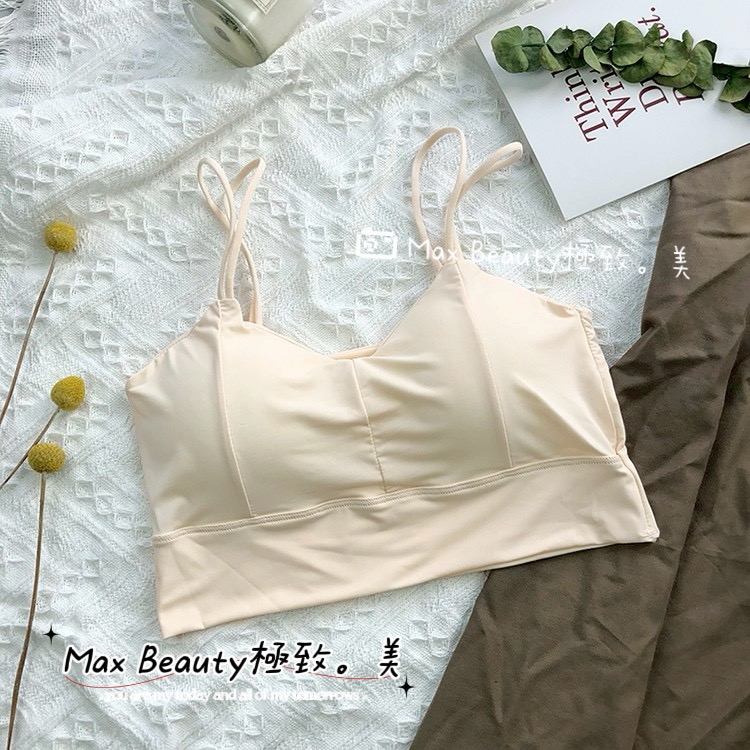 Max Beauty極致。美 冰絲雙肩帶美背小可愛 運動內衣 居家小可愛 百搭 短版小可愛 無鋼圈 無痕 爆乳美背A74-規格圖11