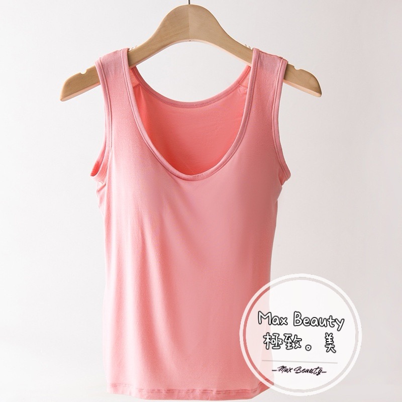 Max Beauty極致。美 莫代爾寬肩吊帶背心 Bra Top 無鋼圈背心 涼感背心 睡衣背心 素T 女生背心K118-細節圖5