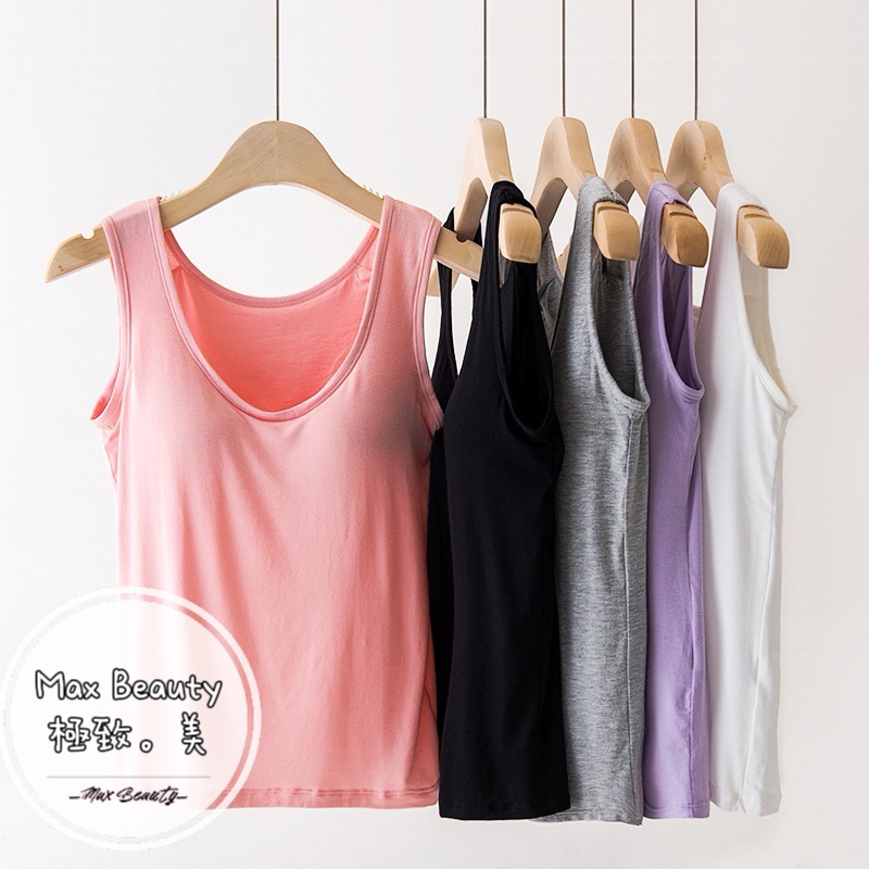 Max Beauty極致。美 莫代爾寬肩吊帶背心 Bra Top 無鋼圈背心 涼感背心 睡衣背心 素T 女生背心K118-細節圖10