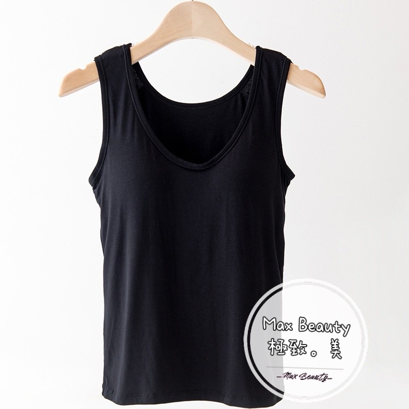 Max Beauty極致。美 莫代爾寬肩吊帶背心 Bra Top 無鋼圈背心 涼感背心 睡衣背心 素T 女生背心K118-規格圖10