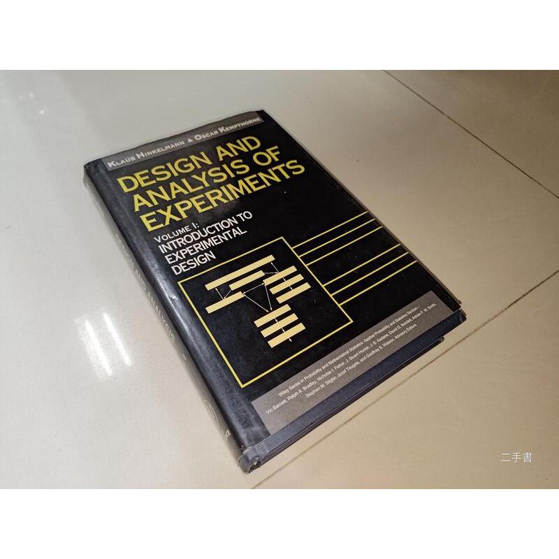 Design and Analysis of Experiments Vol.I 0471551783 @1A 二手書 - 無他二手書 ...