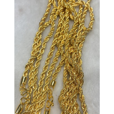 麻花金項鍊 包金項鍊 1兩左右可套頭 耐汗 可泡湯 可火烤 色澤99%相符 實品實拍