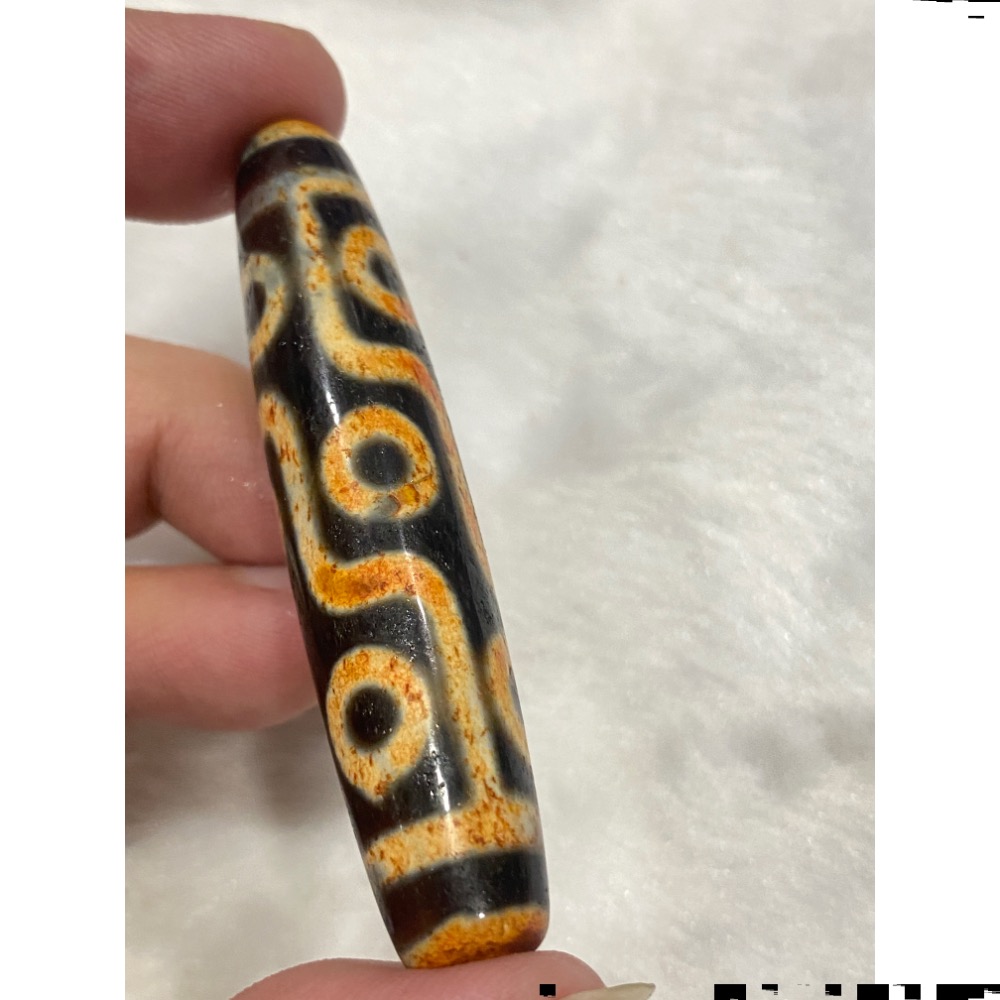 九眼帝王天珠、共生珠砂整顆爆滿真硃砂大顆九眼天珠珍稀西藏老天珠肉眼