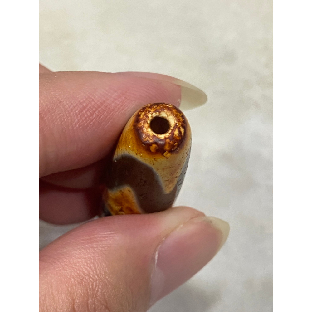 火供虎牙天珠火供天珠雙虎牙天珠稀有雙線虎牙天珠千年西藏老料【收藏級