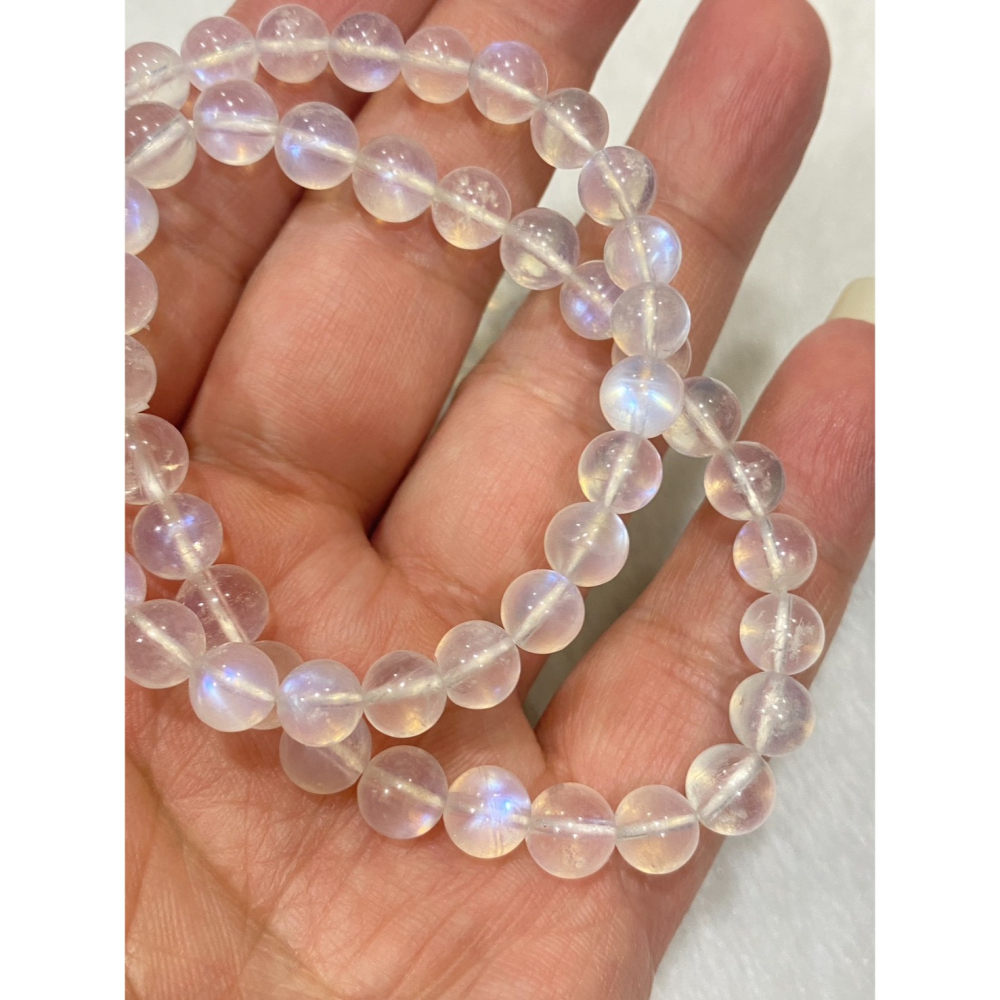 高品月光石手鍊 月光石手珠 高品級 實品實拍 5條而已 本人絕對比照片美-細節圖4