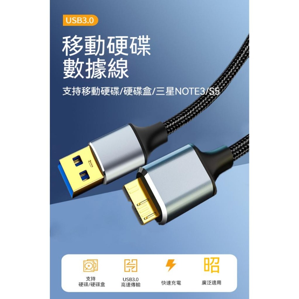 【硬碟傳輸線】 硬碟傳輸線 USB3.0 MICRO-B 5Gbps 高速Y型線 行動硬碟線 外接硬碟線 隨身硬碟線-細節圖3