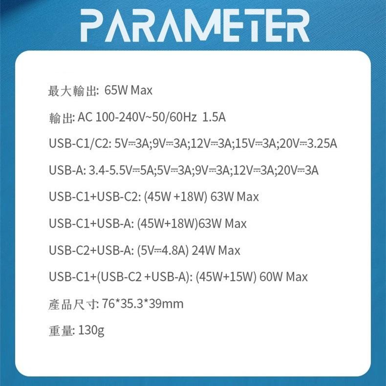 【熱銷現貨】 台灣製造嚴選 65W GAN 氮化鎵超級PD充電器 QC3.0 PPS PD充電器 三輸出 BSMI-細節圖9