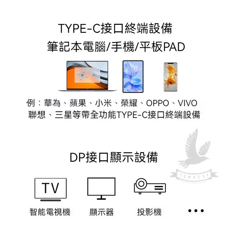 【8K@60HZ】Type-C轉DP 手機投影電視 同屏器 電視投影 Type-C DP轉接線 電視投影轉接線 4K-細節圖3