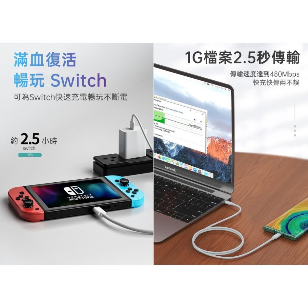 【熱銷現貨】 5A 100W 60W PD快充線 PD充電線 閃電充電 超快速充電 三星 OPPO 多長度規格-細節圖2