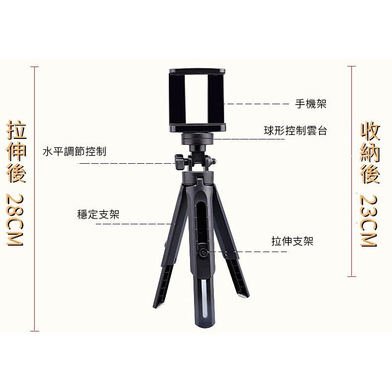 【熱銷現貨】 迷你支架 便攜自拍棒 自拍桿 自拍器 手機三脚架 相機腳架 直播腳架 重量輕 外出的好選擇 贈手機夾-細節圖4