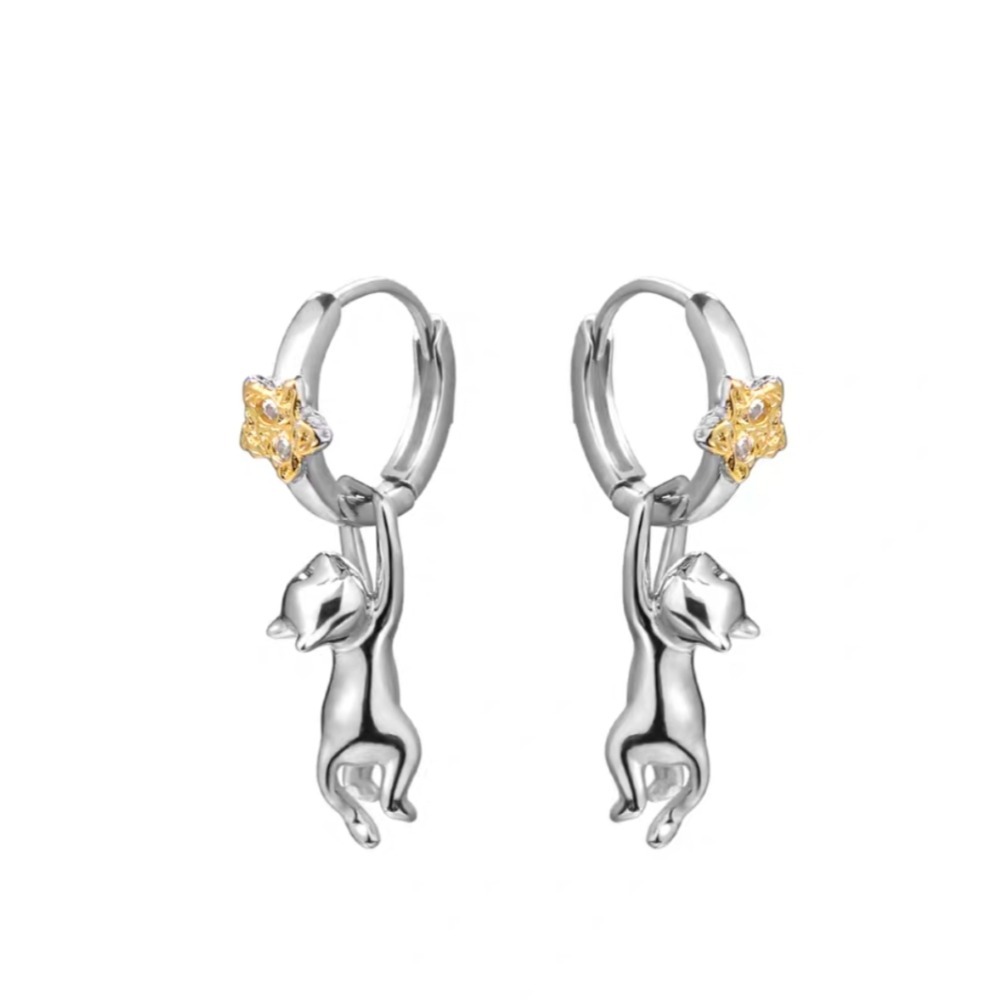 摘星貓純銀耳飾耳環耳扣-細節圖2