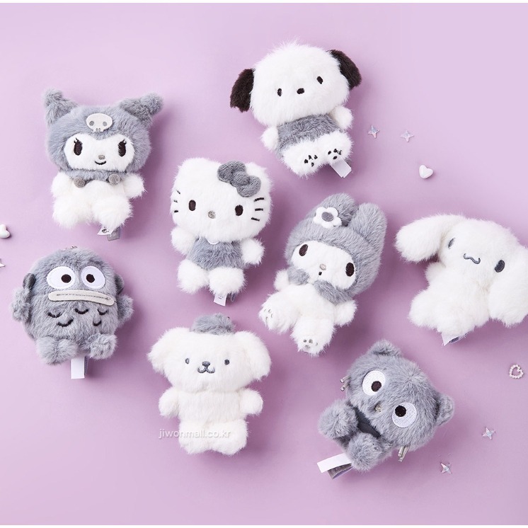 【現貨】💖韓國 Sanrio 三麗鷗 美樂蒂 大耳狗 酷洛米 帕恰狗 銀色世界秋冬款娃娃吊飾 鑰匙圈-細節圖2