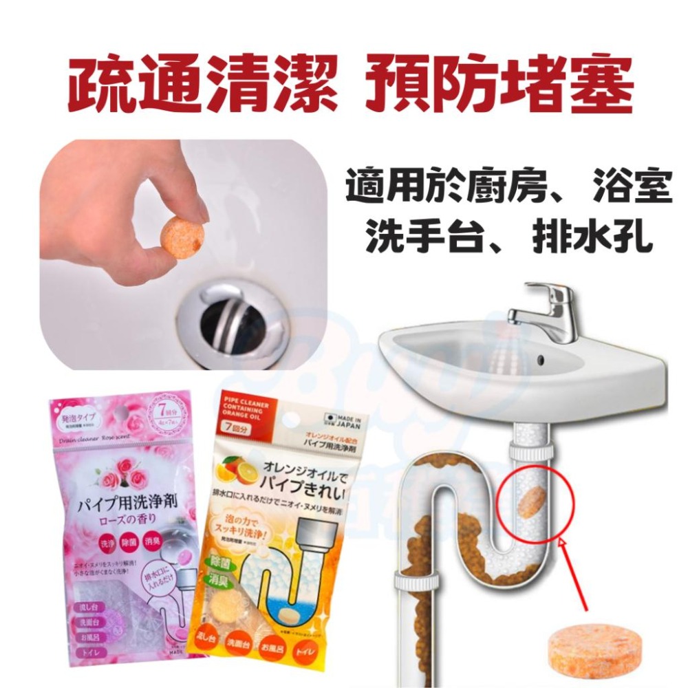 【百貨達雜貨舖】不動化學 管道清潔錠 玫瑰香 除臭錠 水管清潔 排水管清潔 排水口 除垢錠 排水管清潔錠 管道清潔-細節圖3