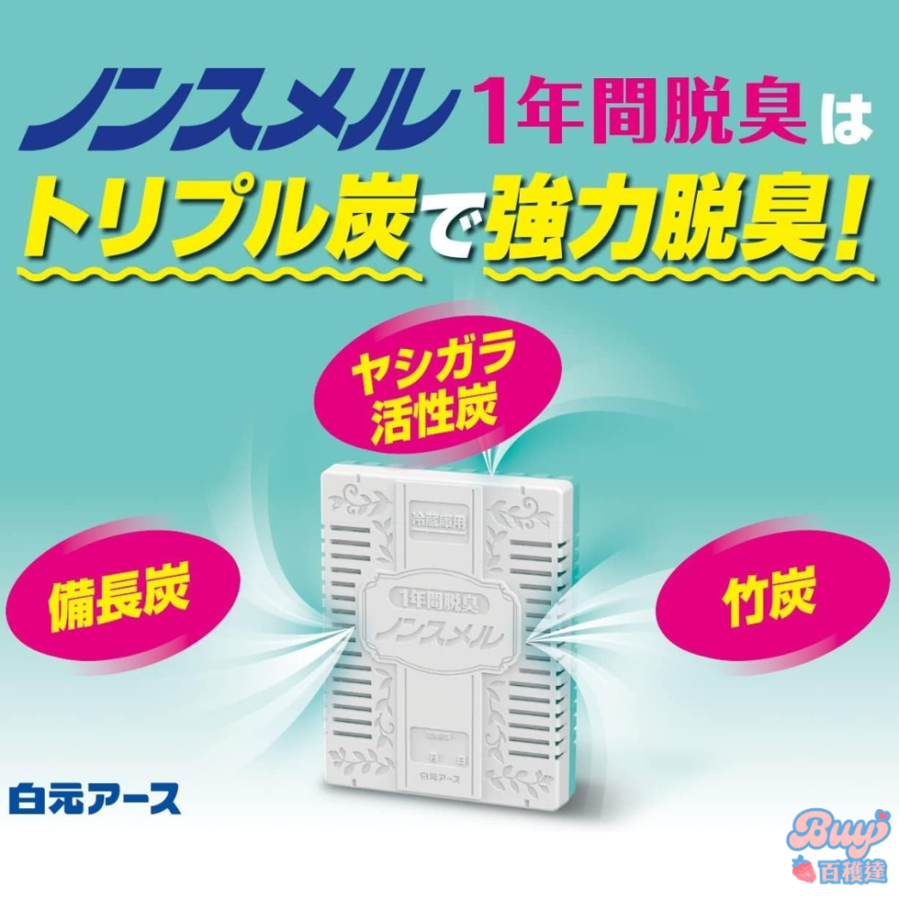 【百貨達雜貨舖】日本製 白元 冰箱除臭劑 冰箱脫臭劑 長效型1年 冰箱除臭 冰箱消臭 活性碳除臭 冰箱脫臭 冰箱除味-細節圖4