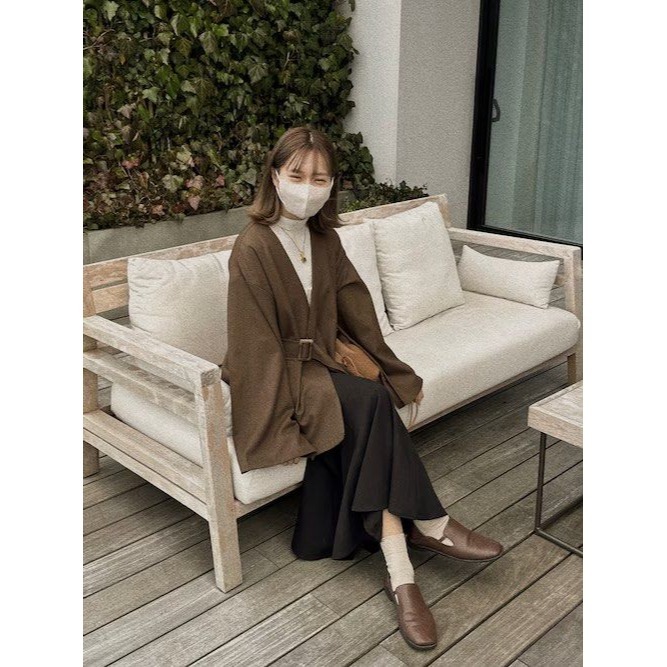 moi tytto 棕色開袖斗篷西裝外套 日牌正品 二手日牌-細節圖6