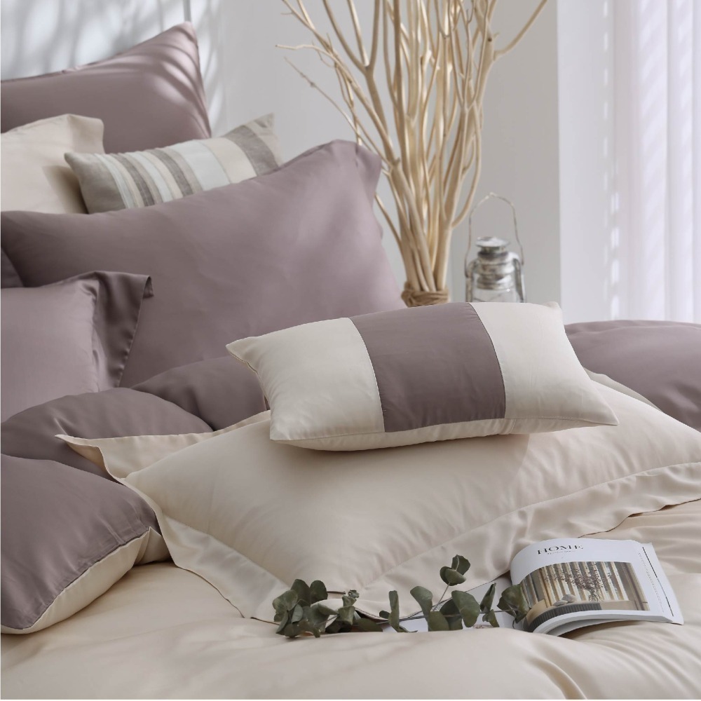 【禾肯居家】60支天絲/IKEA歐規/床包枕套三件式/素色系列/燕麥摩卡-細節圖6