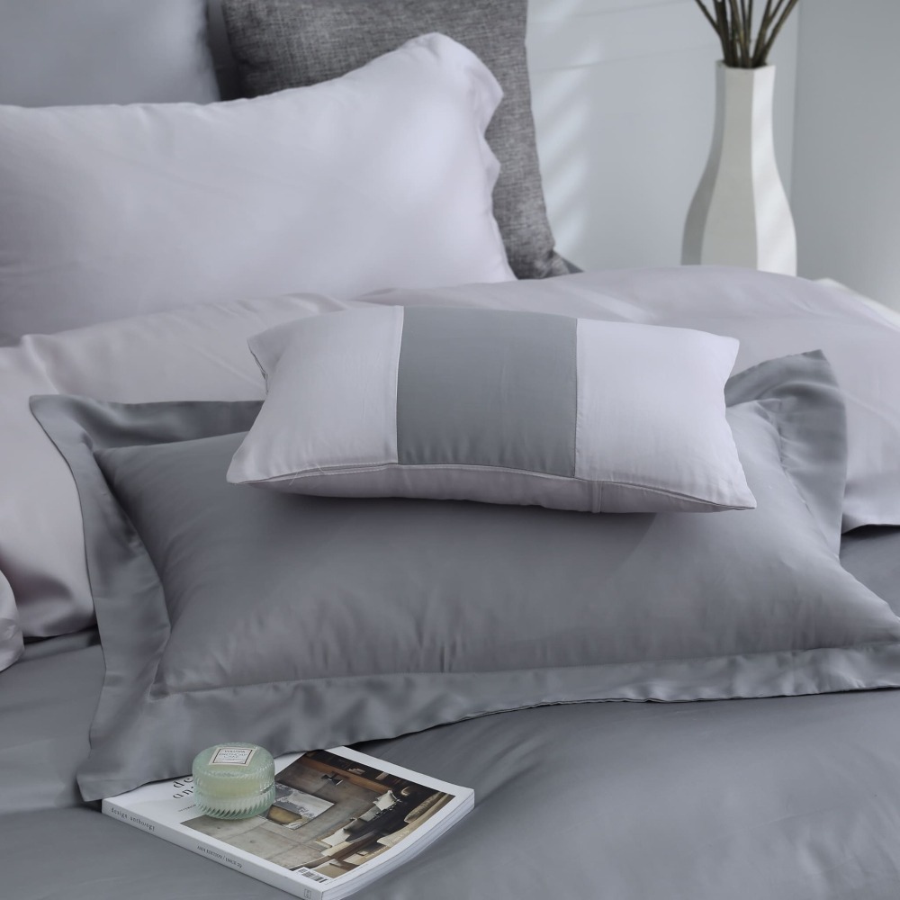 【禾肯居家】60支天絲/IKEA歐規/床包枕套三件式/素色系列/銀河芝麻-細節圖5