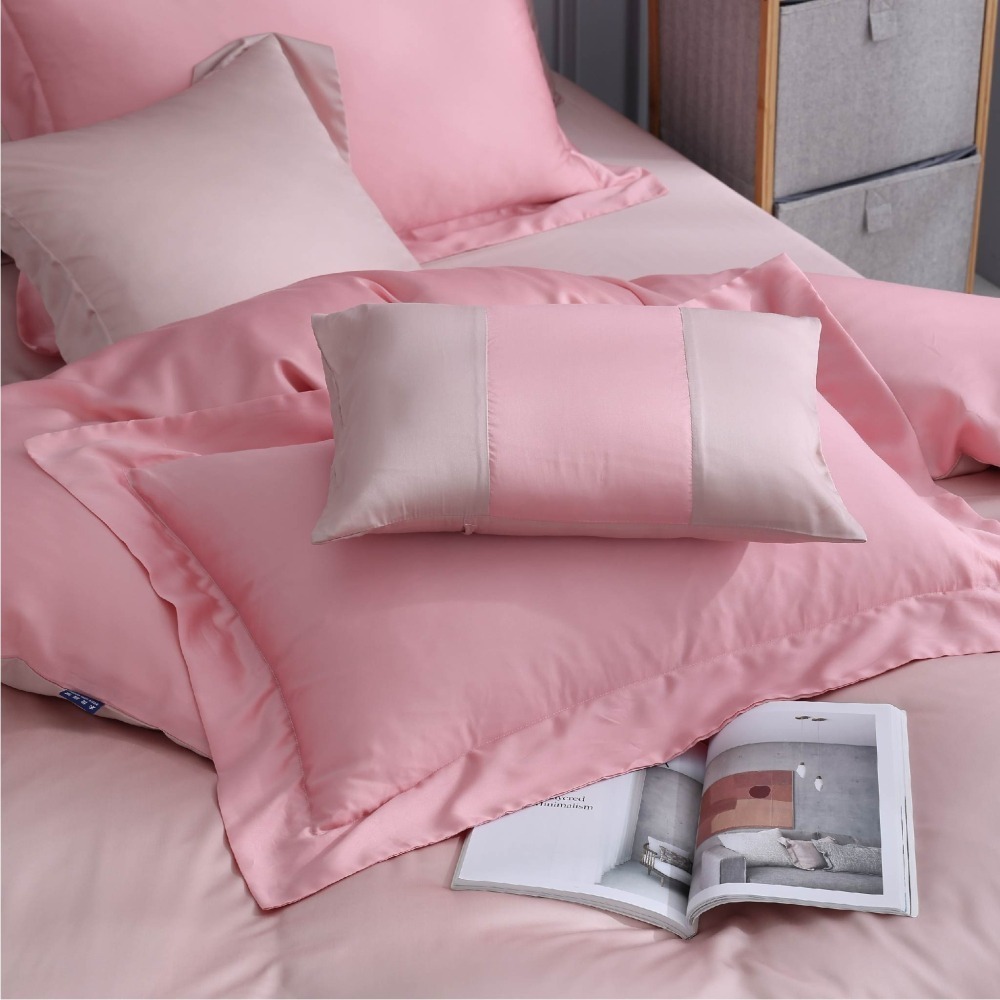 【禾肯居家】60支天絲/IKEA歐規/床包枕套三件式/素色系列/焦糖草莓-細節圖4