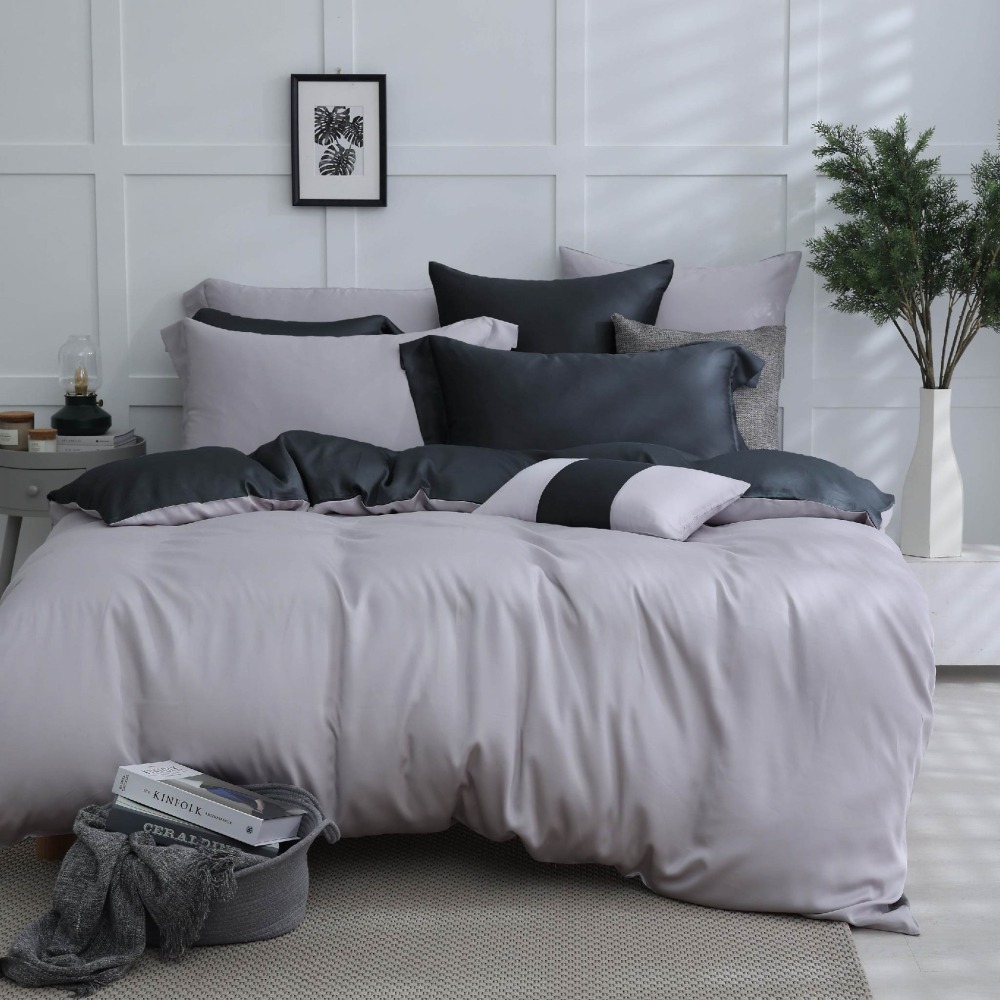 【禾肯居家】60支天絲/IKEA歐規/床包枕套三件式/素色系列/銀河隕石-細節圖3