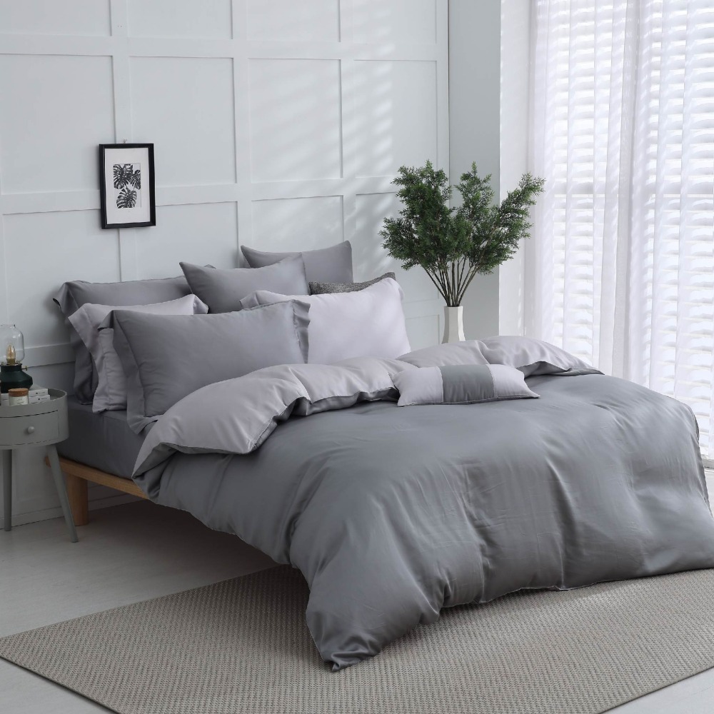 【禾肯居家】60支天絲/單人雙人加大特大/床包枕套三件式/素色系列/銀河芝麻-細節圖2