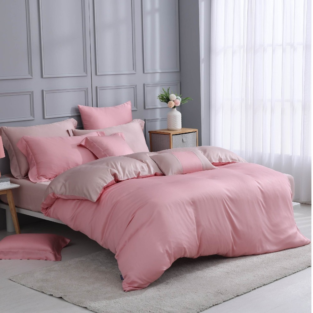 【禾肯居家】60支天絲/單人雙人加大特大/床包枕套三件式/素色系列/焦糖草莓-細節圖2