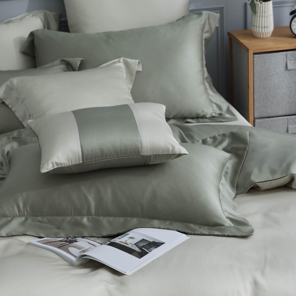 【禾肯居家】60支天絲/單人雙人加大特大/床包枕套三件式/素色系列/抹茶森林-細節圖4