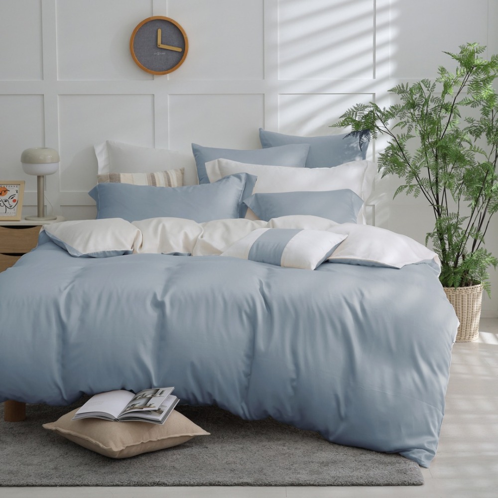 【禾肯居家】60支天絲/單人雙人加大特大/床包枕套三件式/素色系列/牛奶冰晶-細節圖3