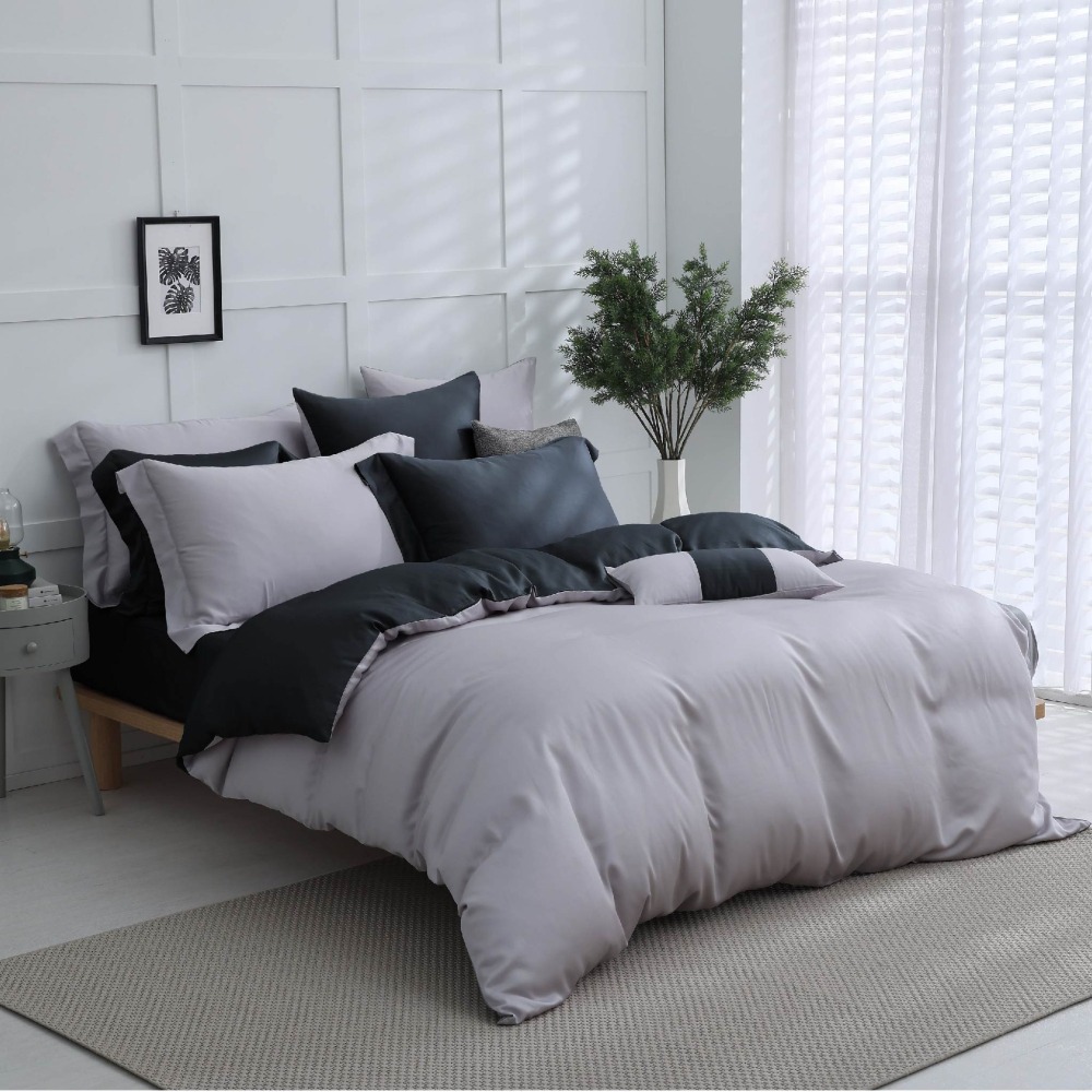 【禾肯居家】60支天絲/單人雙人加大特大/床包枕套三件式/素色系列/銀河隕石-細節圖2