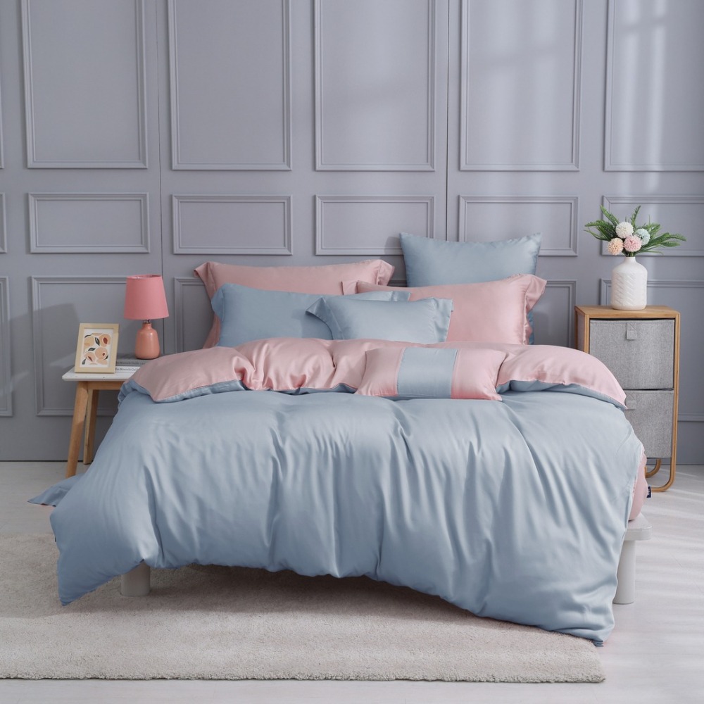 【禾肯居家】60支天絲/IKEA歐規/床包枕套兩用被四件式/素色系列/焦糖冰晶-細節圖2