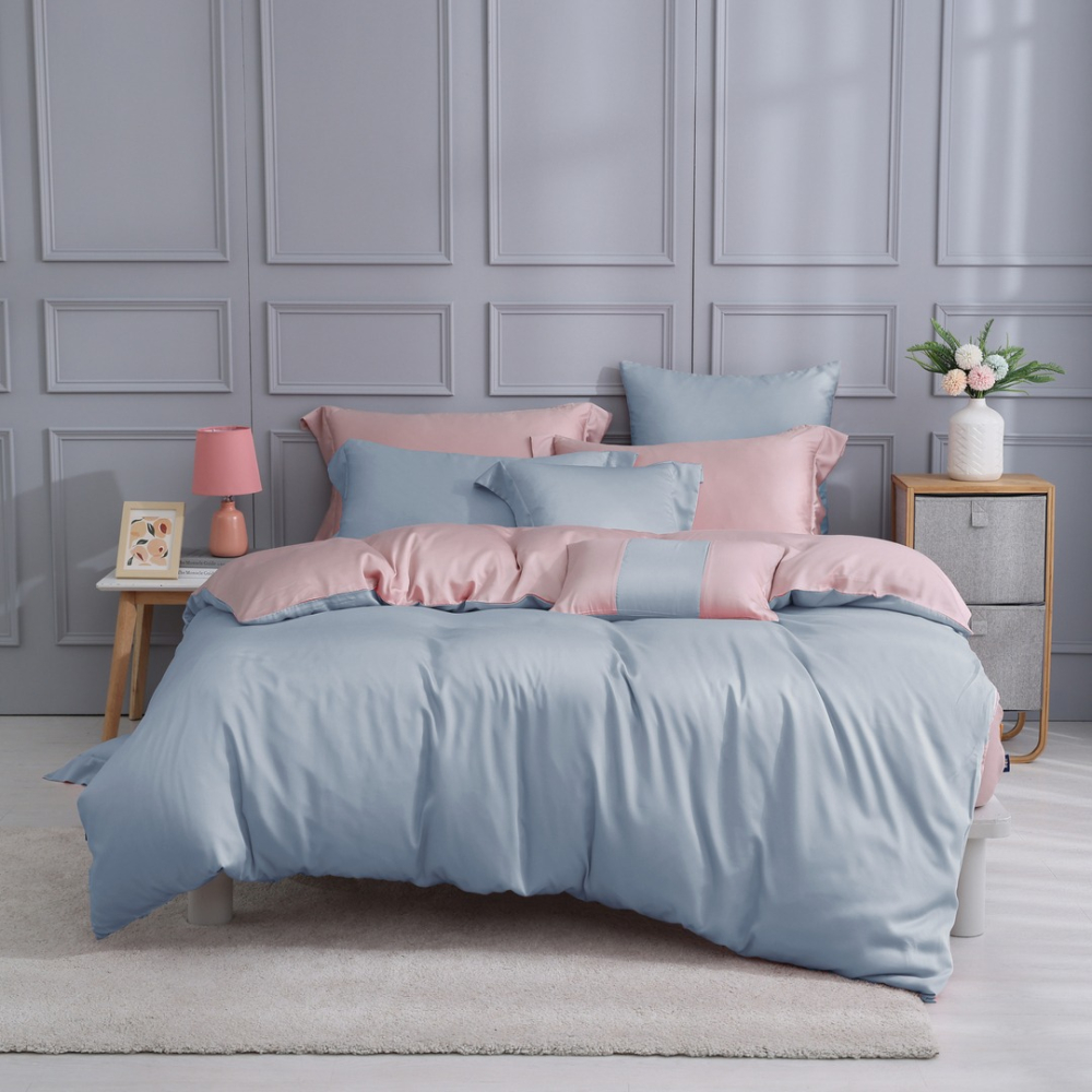 【禾肯居家】60支天絲/單人雙人加大特大/床包枕套兩用被四件式/素色系列/-細節圖3