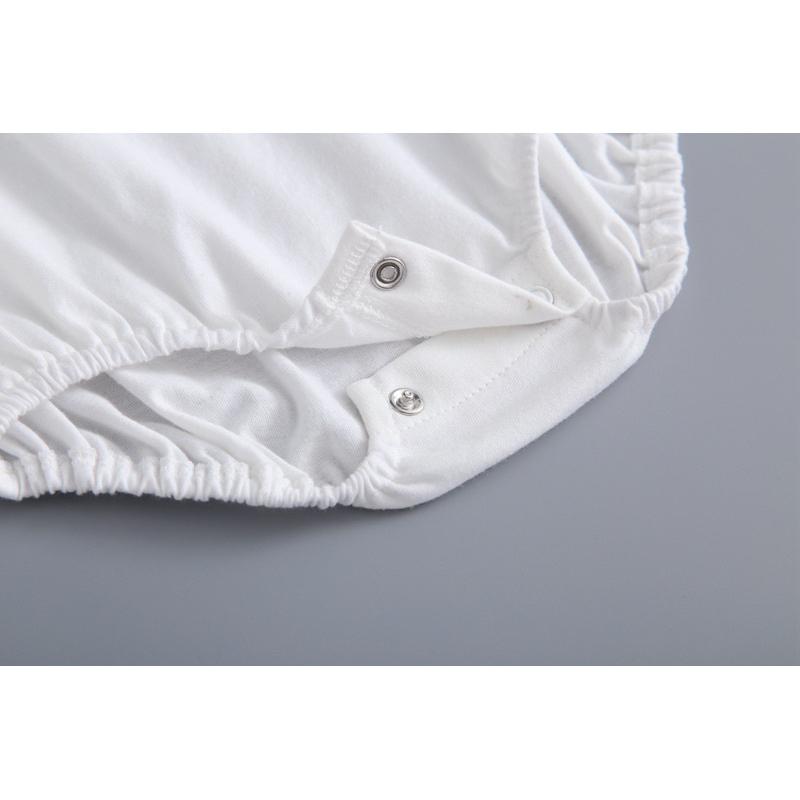 嬰兒蕾絲削尖飛袖 服裝女嬰衣服 夏季純棉 韓版 嬰幼童女童 連體衣 連身衣 短袖棉三角爬爬服-細節圖4