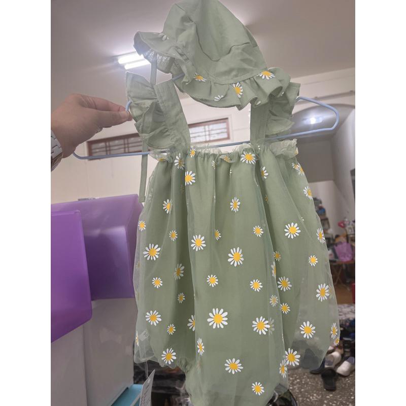 嬰兒包屁衣 夏季薄款 薄紗 女寶寶 公主裙 哈衣 小雛菊新生嬰幼兒紗裙 蓬蓬裙 連體衣 連身衣 包屁衣 包皮裙 夏裝衣服-細節圖6