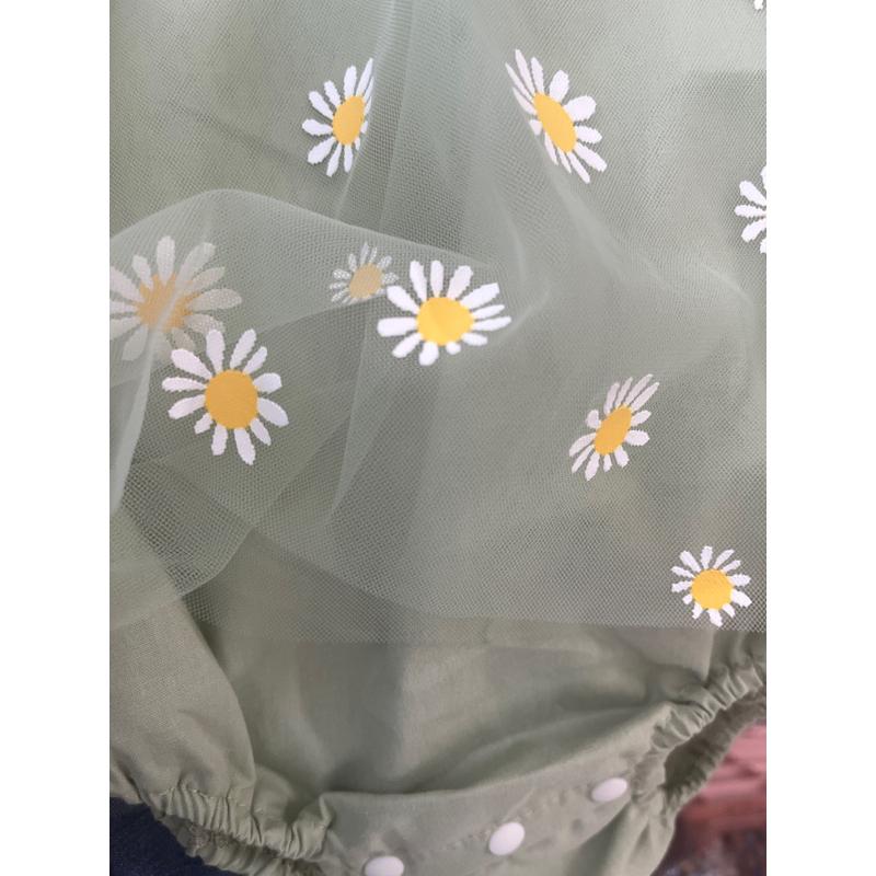 嬰兒包屁衣 夏季薄款 薄紗 女寶寶 公主裙 哈衣 小雛菊新生嬰幼兒紗裙 蓬蓬裙 連體衣 連身衣 包屁衣 包皮裙 夏裝衣服-細節圖8