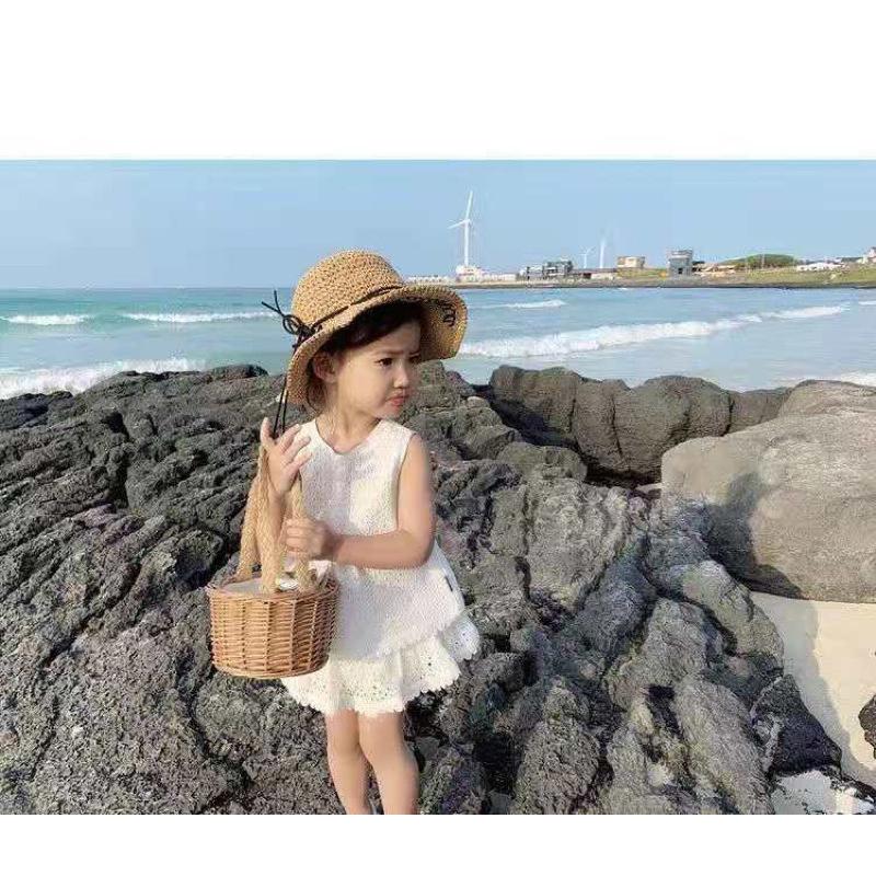 露背背心+熱褲女童裝 女寶寶 甜美鏤空棉 套裝 夏季 女童 露背背心兩件套-細節圖4