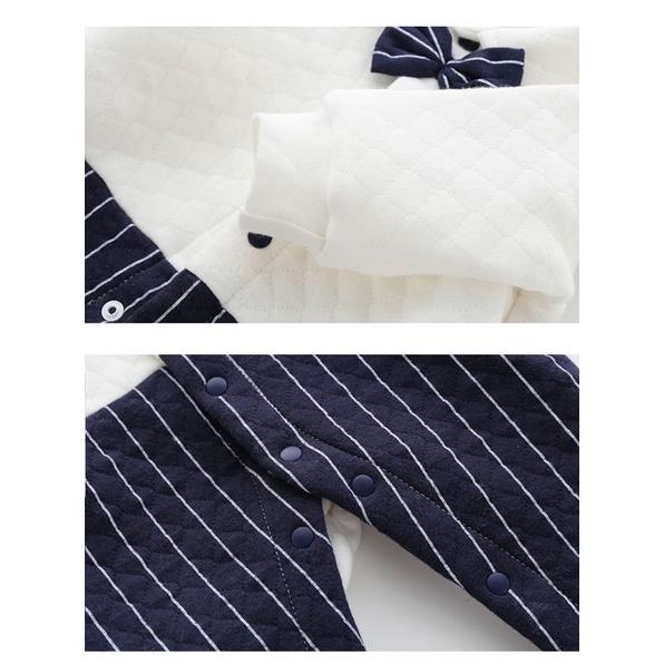 嬰兒衣服加厚百天滿月彌月寶寶男秋冬裝連身衣 兔裝 夾棉秋冬满月服禮服 拜年服 大紅色婴儿 法蘭絨睡衣保暖爬服翹鬍子-細節圖5