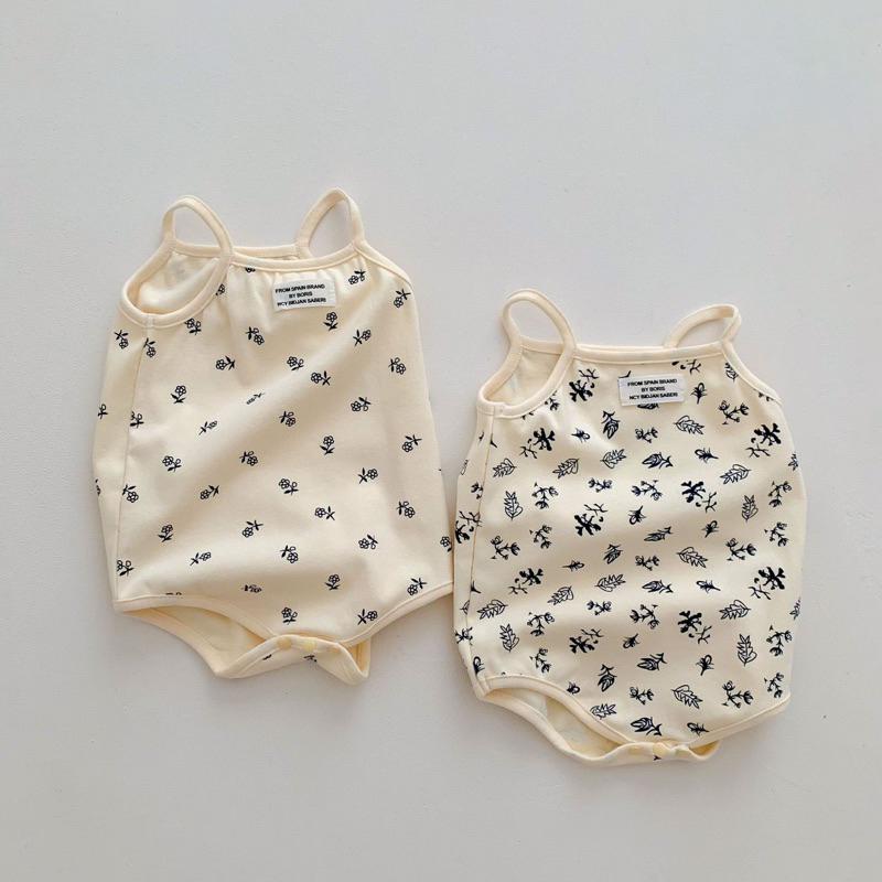 夏季男女嬰兒吊帶包屁衣 細肩帶 涼爽 三角哈衣爬服寶寶小背心 無袖連身衣 連身包屁衣-細節圖4