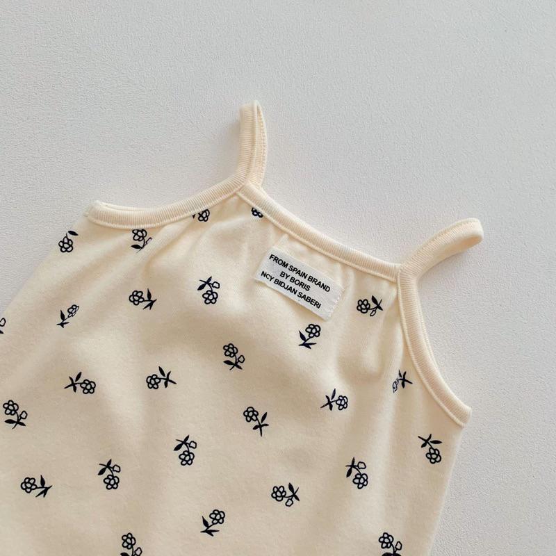 夏季男女嬰兒吊帶包屁衣 細肩帶 涼爽 三角哈衣爬服寶寶小背心 無袖連身衣 連身包屁衣-細節圖6