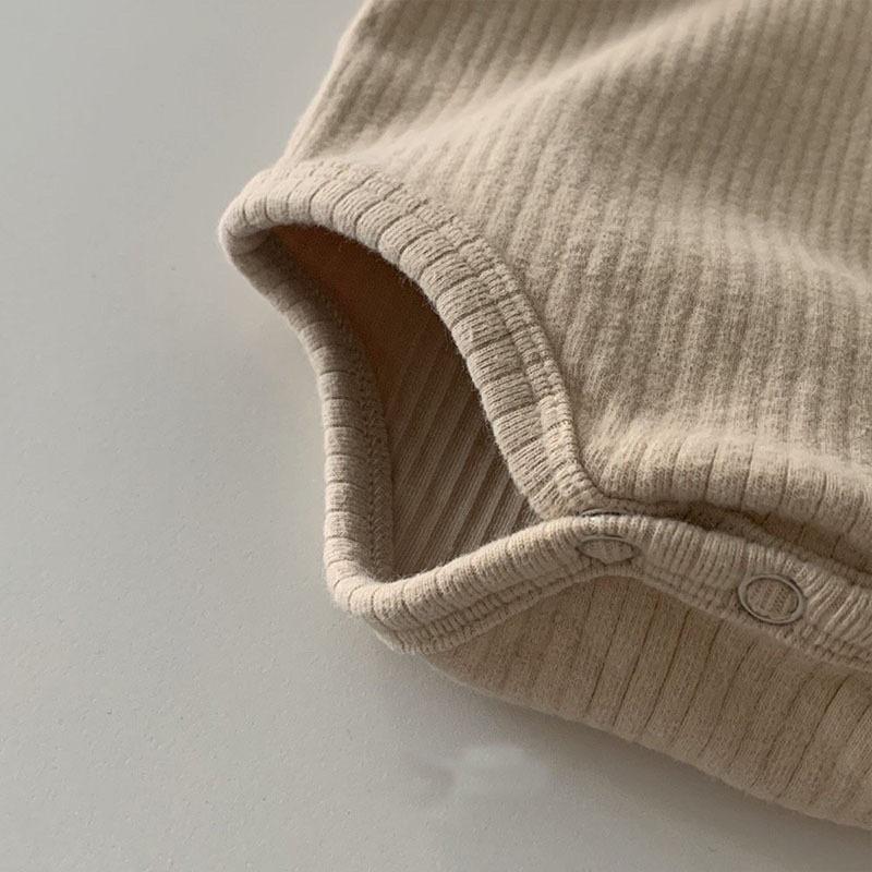 韓版童裝 嬰幼兒 秋冬寶寶 柔軟親膚 木耳領 立領 純色連身內搭衣 內搭包屁衣 時尚泡泡袖 爬服哈衣-細節圖5